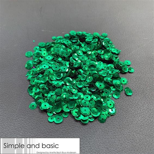 Simple and Basic pailletter/sequins Green 4-5-6mm 30g